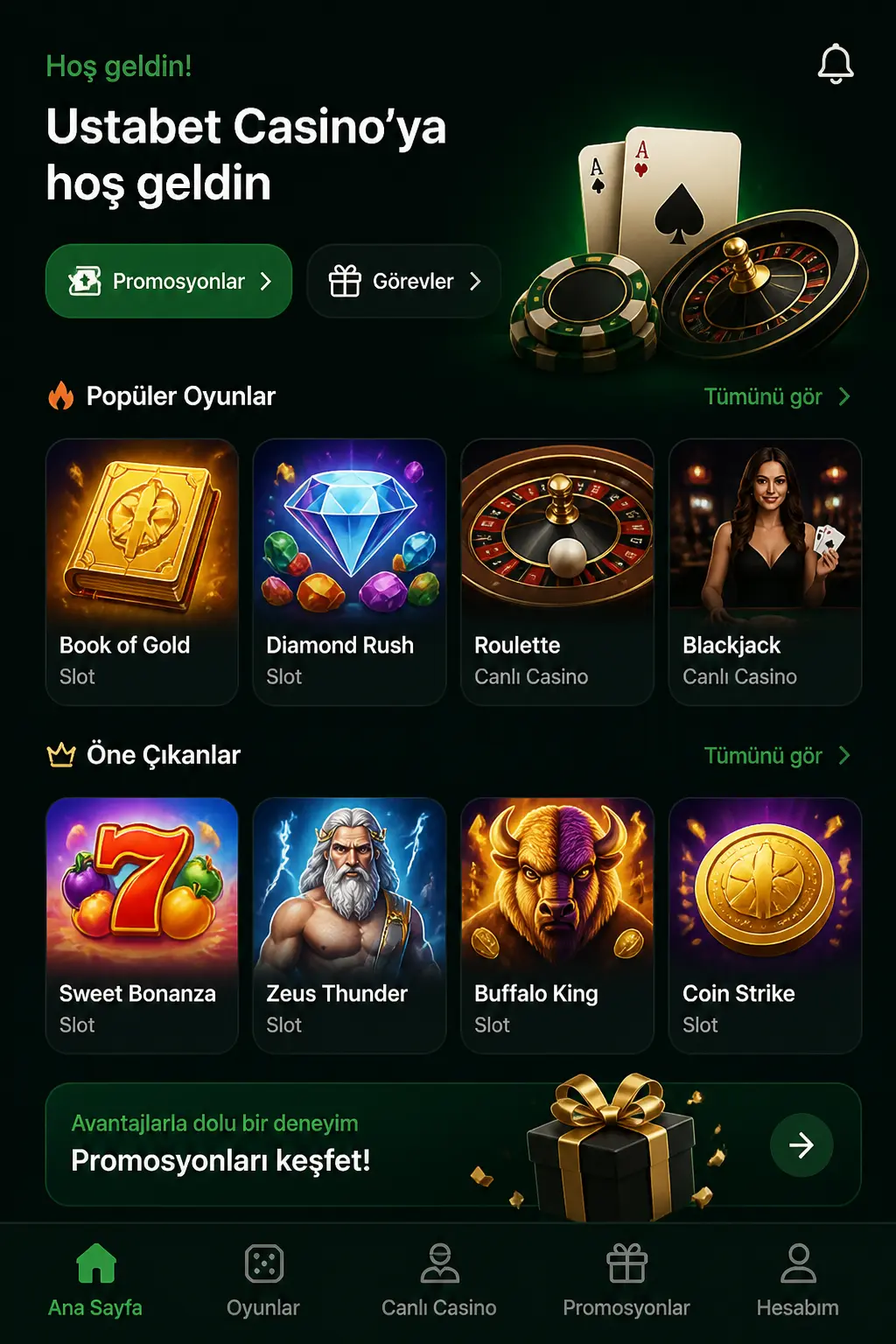 Ustabet Casino screen 1